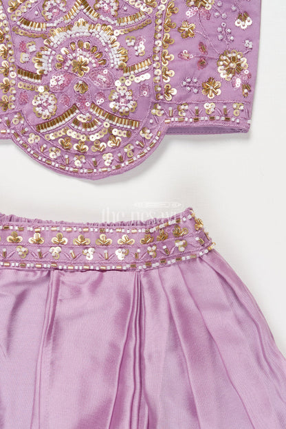 The Nesavu Girls Fancy Lehenga Baby Girl Lehenga for Weddings and First Birthday Celebrations Nesavu Nesavu baby girl lehenga georgette designer embroidery  ideal weddings birthdays