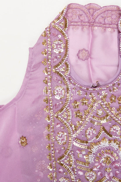 The Nesavu Girls Fancy Lehenga Baby Girl Lehenga for Weddings and First Birthday Celebrations Nesavu Nesavu baby girl lehenga georgette designer embroidery  ideal weddings birthdays