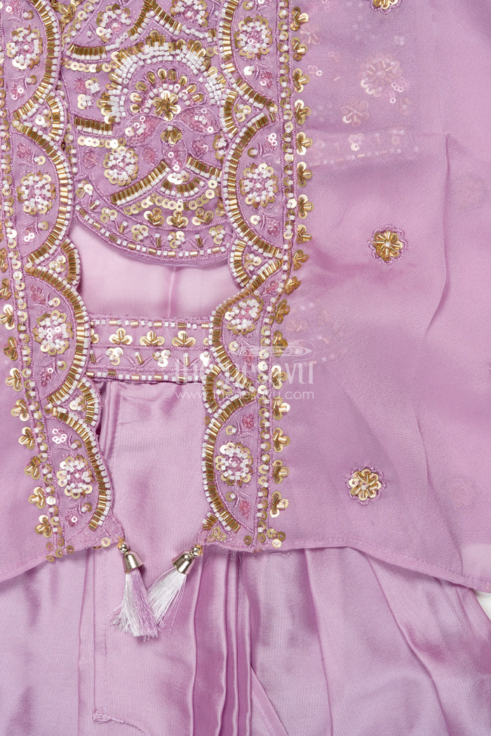 The Nesavu Girls Fancy Lehenga Baby Girl Lehenga for Weddings and First Birthday Celebrations Nesavu Nesavu baby girl lehenga georgette designer embroidery  ideal weddings birthdays
