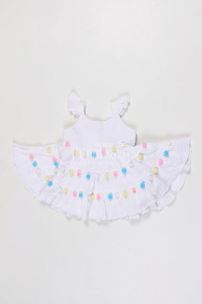 The Nesavu Baby Frocks Baby Girl Muslin Cotton Frock for First Birthday Nesavu 14 (6M) / Purple / Muslin Cotton BFJ955A-14 Nesavu Baby Girl Muslin Cotton Frock For First Birthday And Special Family Celebrations