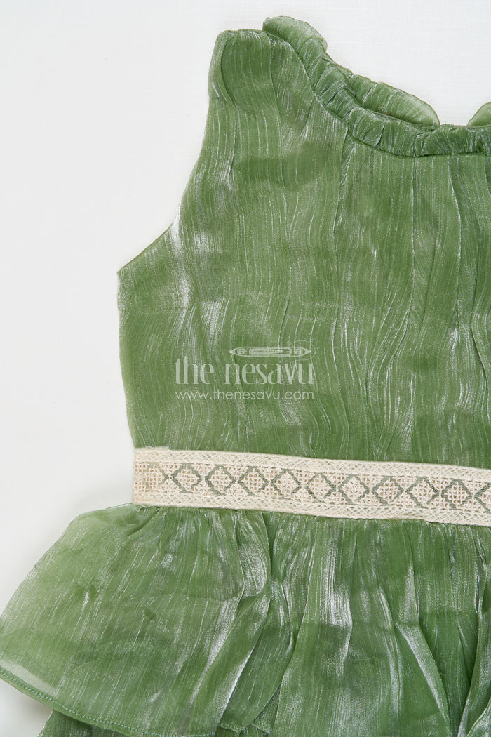 The Nesavu Girls Cotton Frock Baby Girl Organza Frock for Birthdays and Special Family Moments Nesavu Nesavu baby girl organza frock with frills for birthdays and special celebrations