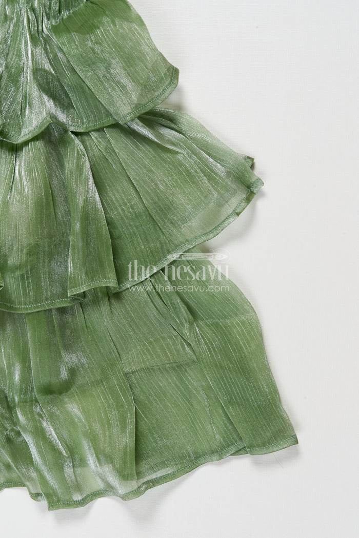 The Nesavu Girls Cotton Frock Baby Girl Organza Frock for Birthdays and Special Family Moments Nesavu Nesavu baby girl organza frock with frills for birthdays and special celebrations