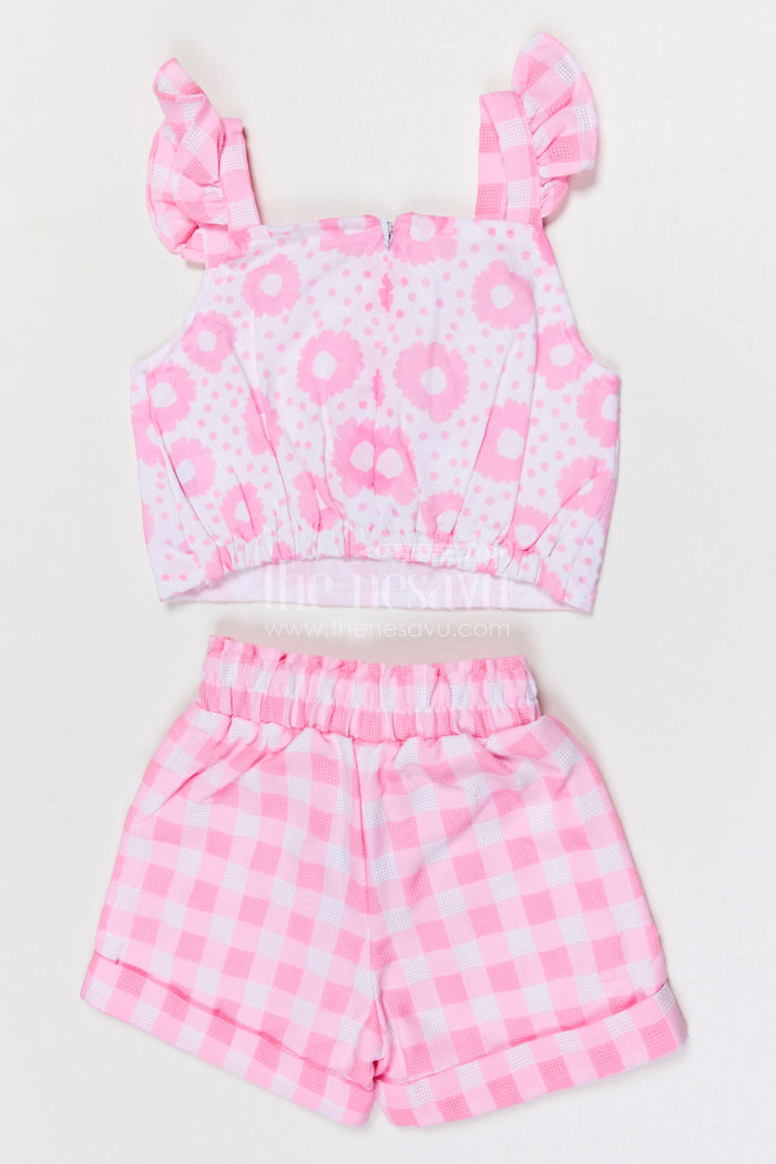 The Nesavu Baby Casual Sets Baby Girl Outfit Set for Summer Outings and Toddler Playtime Nesavu Nesavu baby girl cotton outfit set for toddler summer outings and playtime with digital print casual wear