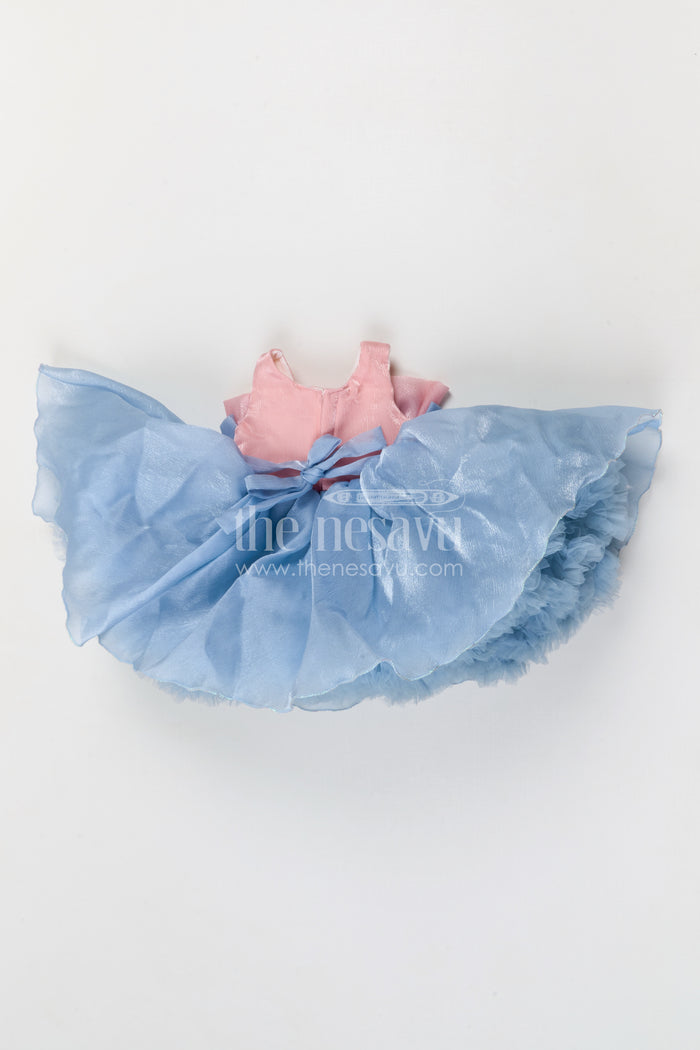 The Nesavu Girls Fancy Party Frock Baby Girl Party Dress for Photoshoot and Birthday Celebrations Nesavu Nesavu baby girl organza party dress for photoshoots and birthdays with layered fluffy silhouette