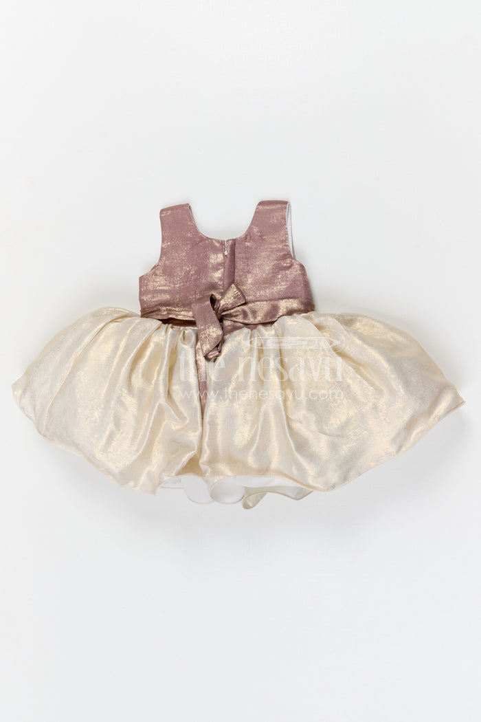 The Nesavu Silk Frock Baby Girl Party Frock for Birthday and Festive Celebrations Nesavu Nesavu baby girl party frock for birthday celebrations shimmer tissue festive dress for kids