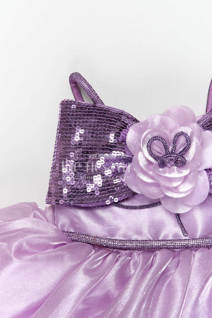 The Nesavu Girls Fancy Party Frock Baby Girl Party Frock for Birthdays and Special Occasional Event Nesavu Nesavu baby girl satin party frock with sequin embroidery bow for birthdays and special occasions