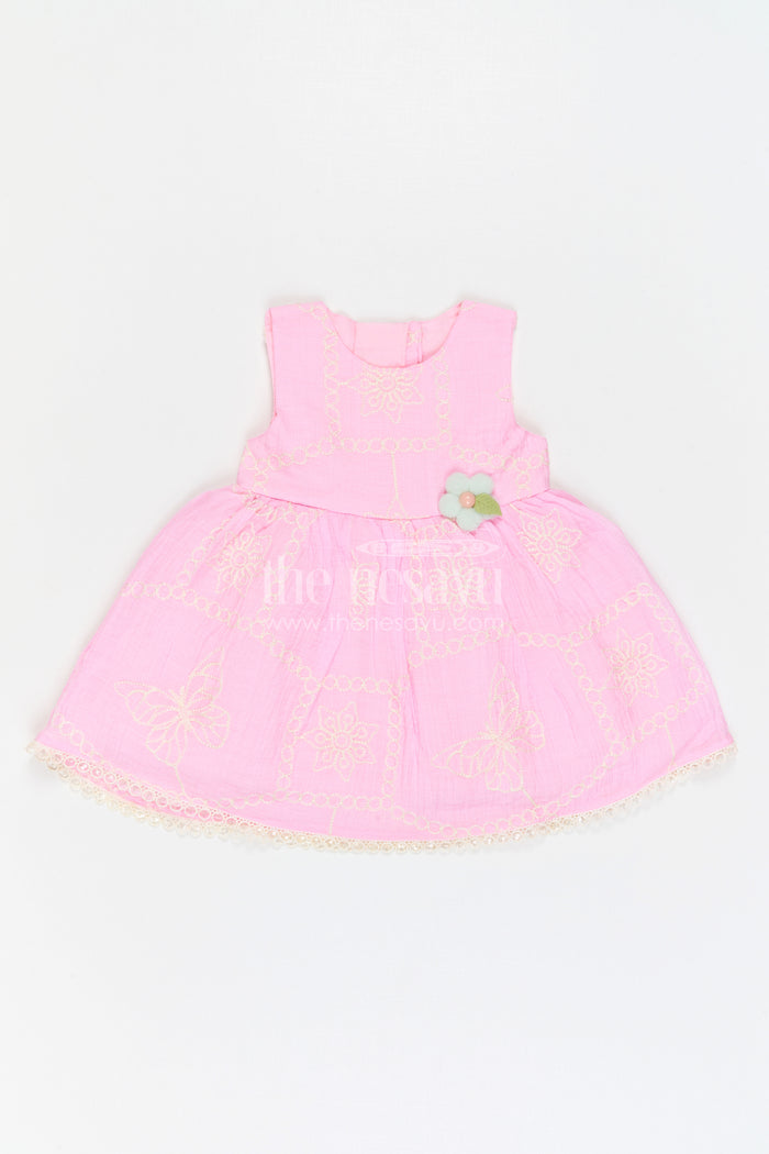 The Nesavu Baby Cotton Frocks Baby Girl Party Frock for Playful Outings and Celebrations Nesavu Nesavu Baby Girl Embroidered Frock For Playful Celebrations And Family Outings