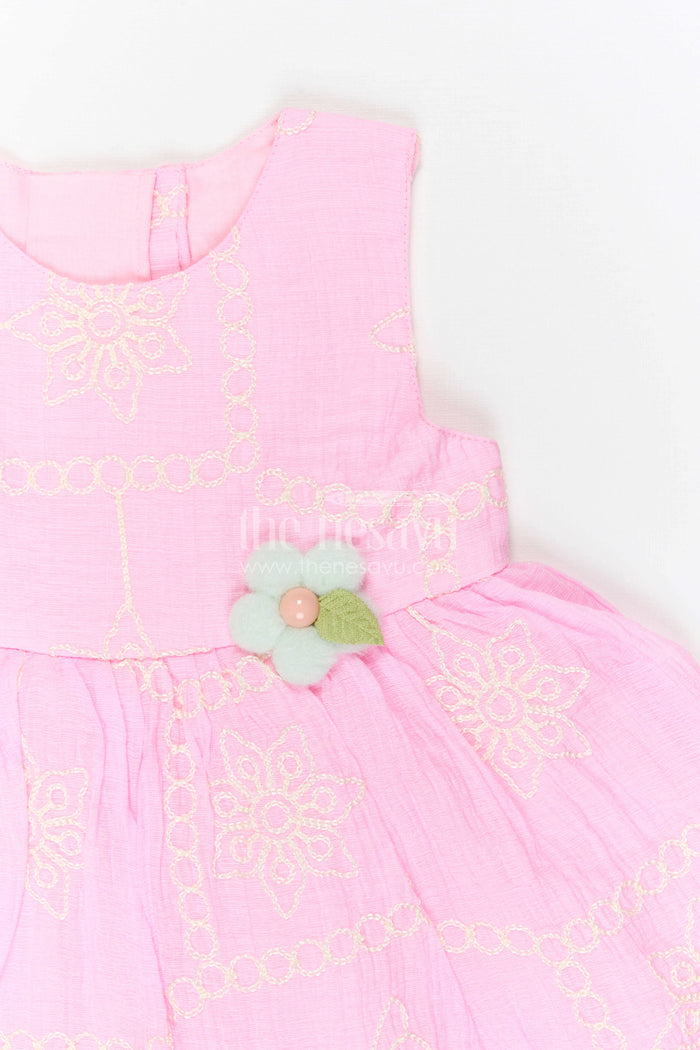 The Nesavu Baby Cotton Frocks Baby Girl Party Frock for Playful Outings and Celebrations Nesavu Nesavu Baby Girl Embroidered Frock For Playful Celebrations And Family Outings