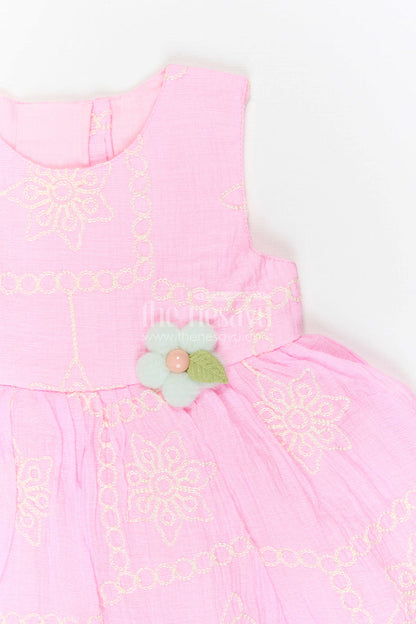 The Nesavu Baby Cotton Frocks Baby Girl Party Frock for Playful Outings and Celebrations Nesavu Nesavu Baby Girl Embroidered Frock For Playful Celebrations And Family Outings