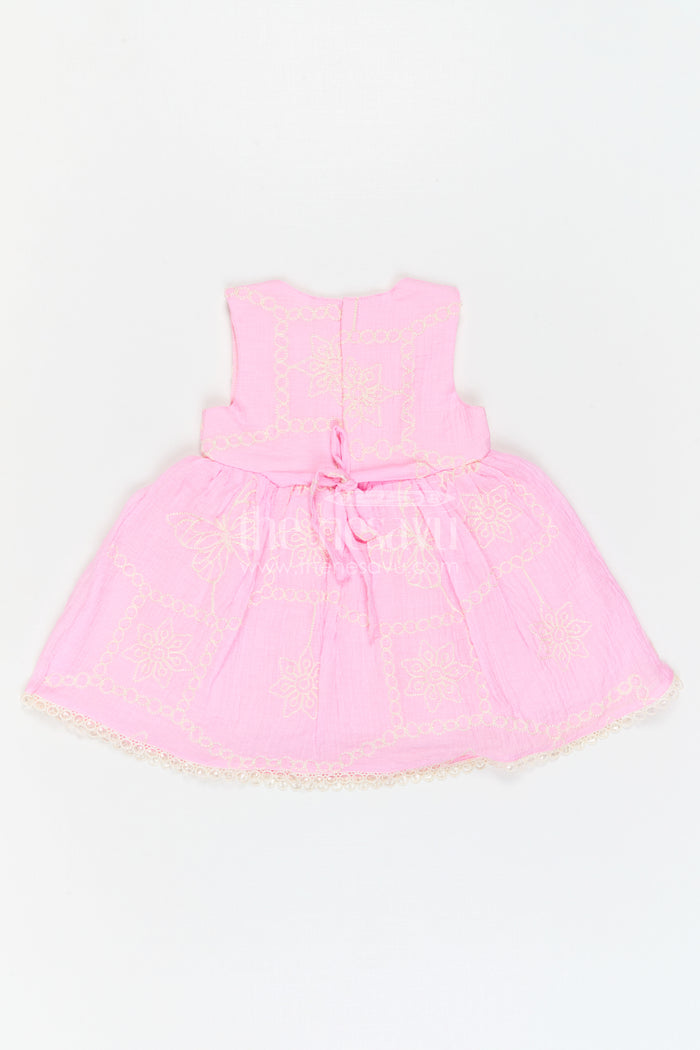 The Nesavu Baby Cotton Frocks Baby Girl Party Frock for Playful Outings and Celebrations Nesavu Nesavu Baby Girl Embroidered Frock For Playful Celebrations And Family Outings