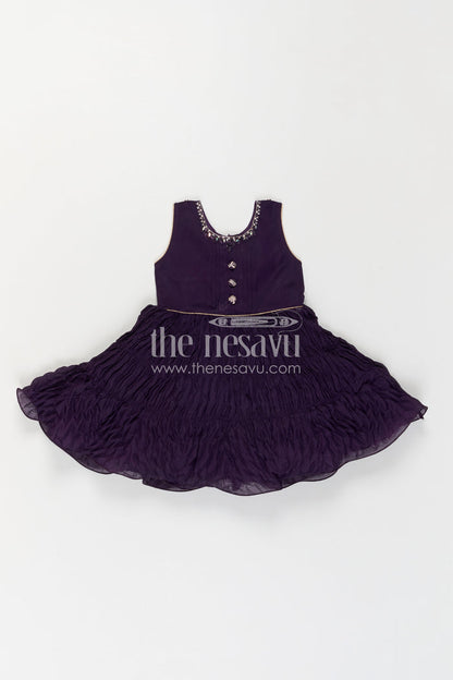 The Nesavu Silk Party Frock Baby Girl Party Frock with Jacket for Birthdays and Celebrations Nesavu Nesavu Baby Girl Party Frock With Embroidered Jacket In Silk And Georgette For Birthdays And Festive Wear