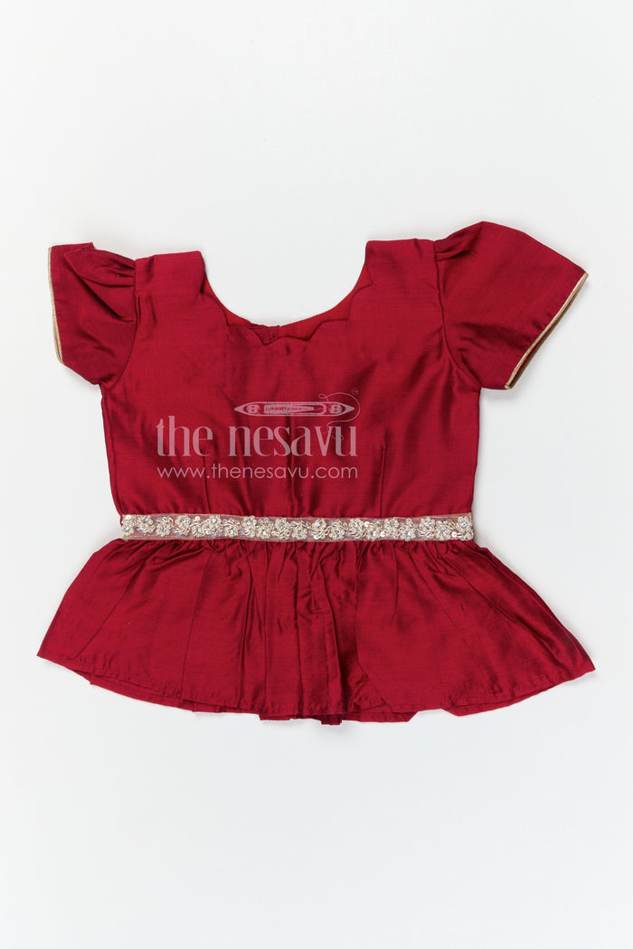 The Nesavu Pattu Pavadai Baby Girl Pattu Pavadai for Festival Celebrations and Wedding Nesavu Nesavu baby girl pattu pavadai for weddings and festive celebrations with semi banaras silk and rich border design
