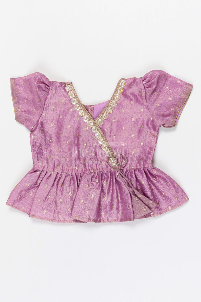 The Nesavu Pattu Pavadai Baby Girl Pattu Pavadai for Festive Occasions and Family Weddings Nesavu Nesavu Baby Girl Pattu Pavadai Semi Banaras Silk Dress For Weddings And Festivals