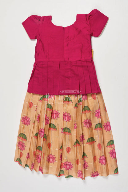 The Nesavu Pattu Pavadai Baby Girl Pattu Pavadai for Festive Photoshoots and Temple Visits Nesavu 18 (2Y) / Red GPP350B-18 Nesavu baby girl pattu pavadai zari work festive photoshoots temple visits
