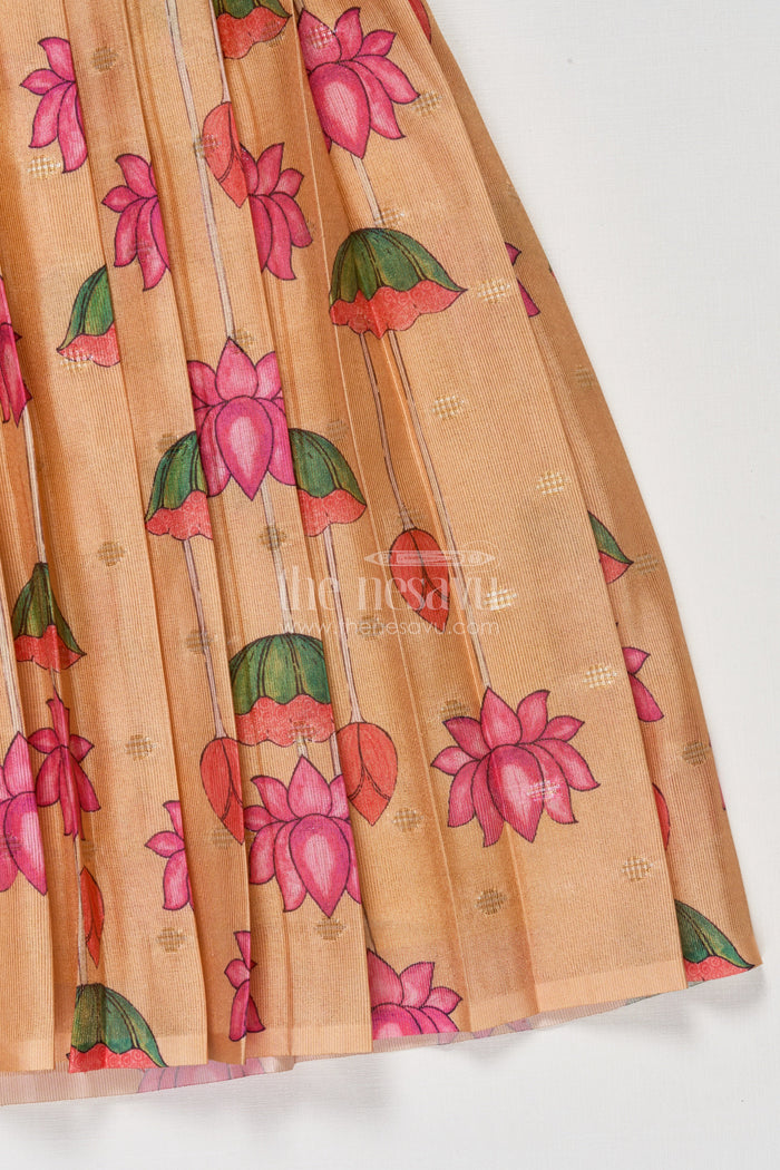 The Nesavu Pattu Pavadai Baby Girl Pattu Pavadai for Festive Photoshoots and Temple Visits Nesavu 18 (2Y) / Red GPP350B-18 Nesavu baby girl pattu pavadai zari work festive photoshoots temple visits