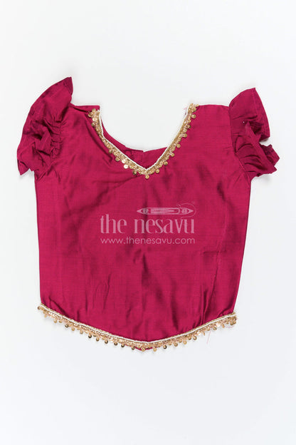 The Nesavu Pattu Pavadai Baby Girl Pattu Pavadai for Small Functions and Festive Wear Nesavu 18 (2Y) / Green / Semi Banarasi GPP389B-18 Nesavu Baby Girl Pattu Pavadai For Small Functions Semi Banaras Silk With Digital Print Ethnic Outfit