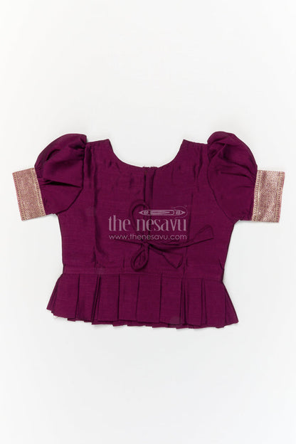The Nesavu Pattu Pavadai Baby Girl Pattu Pavadai for Temple Visits and Traditional Festivals Nesavu Nesavu baby girl pattu pavadai with zari border and embroidered blouse for temple and festive occasions