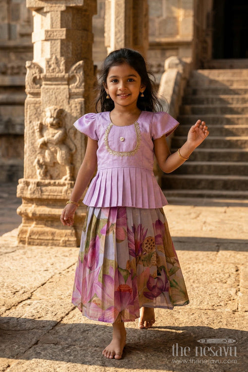 The Nesavu Pattu Pavadai Baby Girl Pattu Pavadai for Weddings and Festival Celebrations Nesavu 18 (2Y) / Multicolor / Banarasi GPP369A-18 Nesavu Baby Girl Pattu Pavadai Semi Banaras Art Silk Dress For Weddings And Festivals