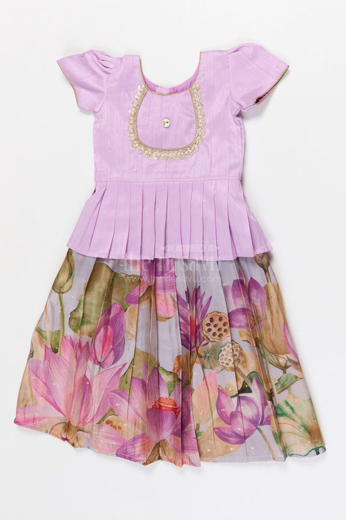 The Nesavu Pattu Pavadai Baby Girl Pattu Pavadai for Weddings and Festival Celebrations Nesavu 18 (2Y) / Multicolor / Banarasi GPP369A-18 Nesavu Baby Girl Pattu Pavadai Semi Banaras Art Silk Dress For Weddings And Festivals