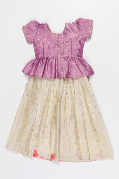 The Nesavu Pattu Pavadai Baby Girl Pattu Pavadai for Weddings and Festive Functions Nesavu Nesavu Baby Girl Pattu Pavadai Semi Banaras Silk Dress For Weddings And Festivals