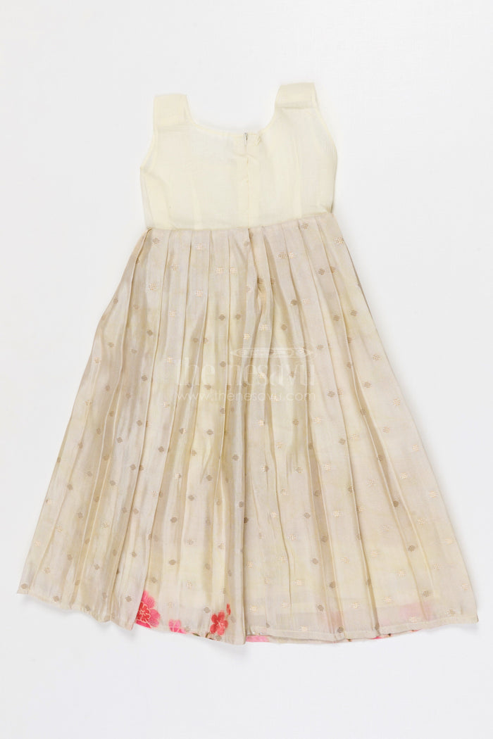 The Nesavu Pattu Pavadai Baby Girl Pattu Pavadai for Weddings and Festive Functions Nesavu Nesavu Baby Girl Pattu Pavadai Semi Banaras Silk Dress For Weddings And Festivals