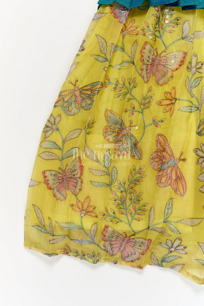 The Nesavu Pattu Pavadai Baby Girl Pattu Pavadai Set for Festivals and Wedding Ceremonies Nesavu Nesavu baby girl pattu pavadai with zari embroidered skirt and raw silk blouse for traditional events