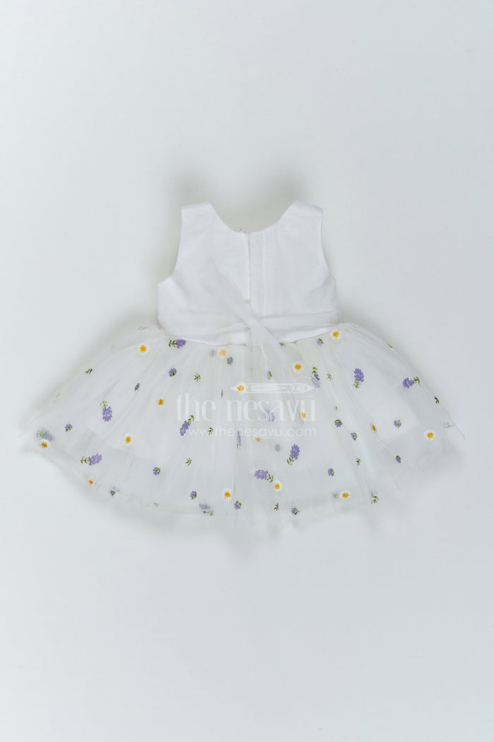The Nesavu Girls Fancy Party Frock Baby Girl Polka Dot Frock for First Birthday and Cake Cutting Nesavu Nesavu Baby Girl Polka Dot Organza Frock For First Birthday Cake Cutting And Milestone Photoshoots