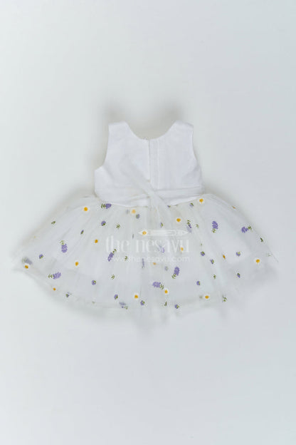 The Nesavu Girls Fancy Party Frock Baby Girl Polka Dot Frock for First Birthday and Cake Cutting Nesavu Nesavu Baby Girl Polka Dot Organza Frock For First Birthday Cake Cutting And Milestone Photoshoots