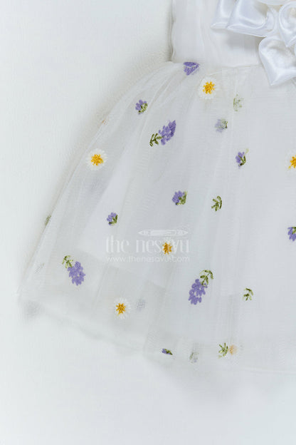 The Nesavu Girls Fancy Party Frock Baby Girl Polka Dot Frock for First Birthday and Cake Cutting Nesavu Nesavu Baby Girl Polka Dot Organza Frock For First Birthday Cake Cutting And Milestone Photoshoots