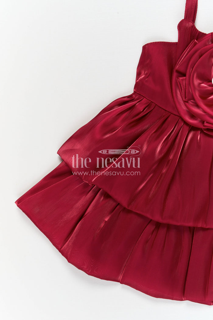 The Nesavu Girls Fancy Party Frock Baby Girl Satin Party Dress for Birthdays and Special Celebrations Nesavu Nesavu baby girl satin party dress for birthdays celebrations and cake smash photoshoots