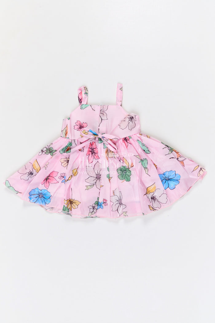 The Nesavu Baby Fancy Frock Baby Girl Satin Party Frock for Birthdays and Celebration Moments Nesavu Nesavu baby girl satin party frock with floral print for birthdays celebrations and baby occasions
