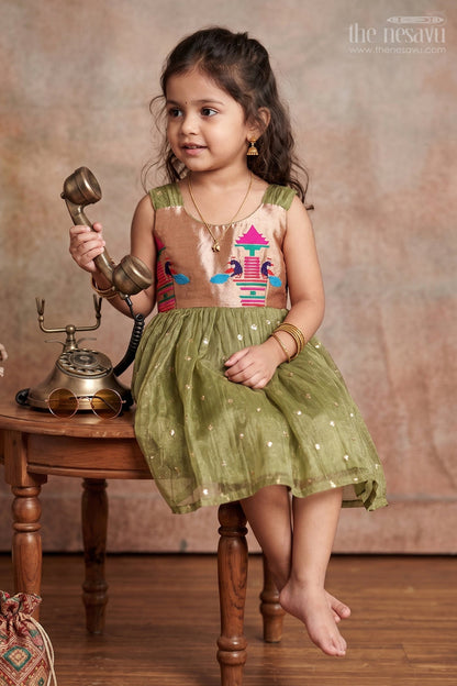 Baby Girl Silk Frock for Birthday Party and Photoshoot