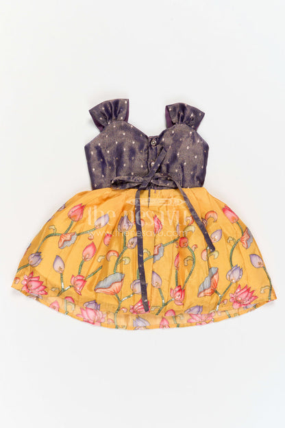 The Nesavu Silk Frock Baby Girl Silk Frock for Birthday Twirls and Photoshoot Nesavu Nesavu Baby Girl Silk Frock For Birthday Twirls And Photoshoot With Tissue Yoke Design
