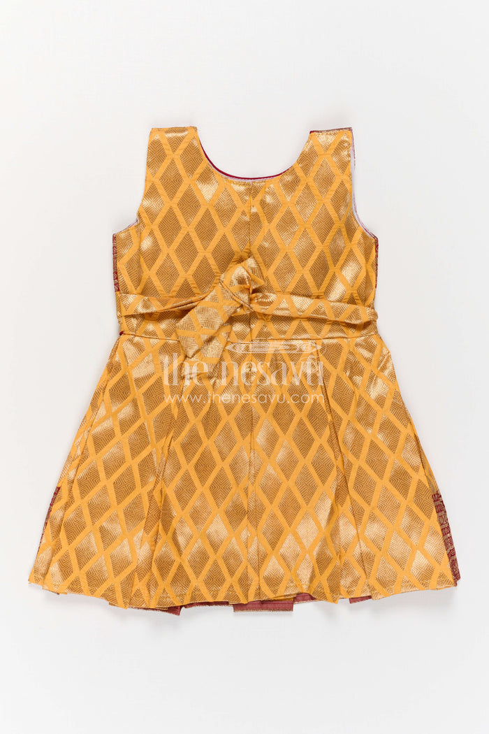 The Nesavu Silk Frock Baby Girl Silk Frock for Festive Celebrations and Functions Nesavu Nesavu Baby Girl Silk Frock For Festive Occasions With Semi Banaras Fabric And Traditional Flared Design