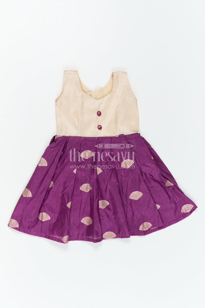 The Nesavu Silk Frock Baby Girl Silk Frock for Traditional Festive Gatherings Nesavu Nesavu Baby Girl Silk Frock With Raw Silk Yoke For Festive Family Celebrations