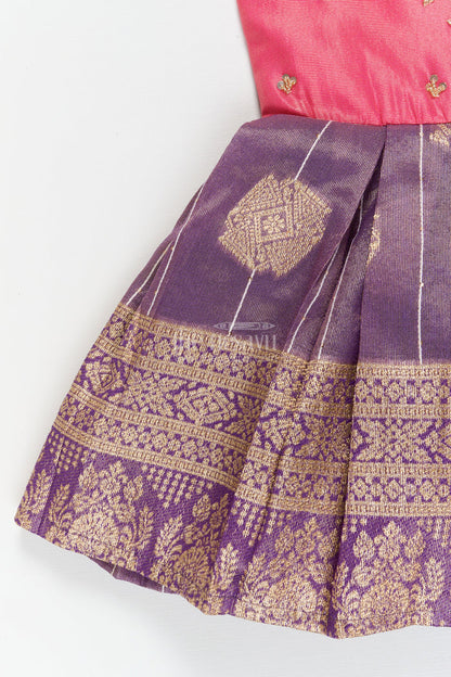The Nesavu Silk Frock Baby Girl Silk Frock for Traditional Functions and Cultural Events Nesavu Nesavu baby girl silk jacquard frock for festive and traditional ceremonies