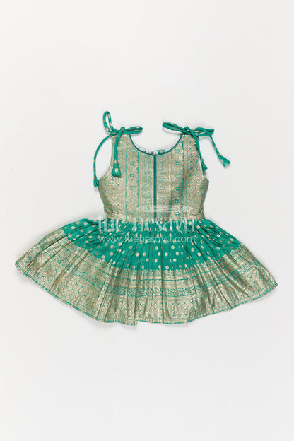 The Nesavu Silk Frock Baby Girl Silk Frock for Weddings and Festivale Occasions Nesavu Nesavu Baby Girl Silk Frock For Weddings With Blend Silk And Tissue Bottom Festive Flared Design