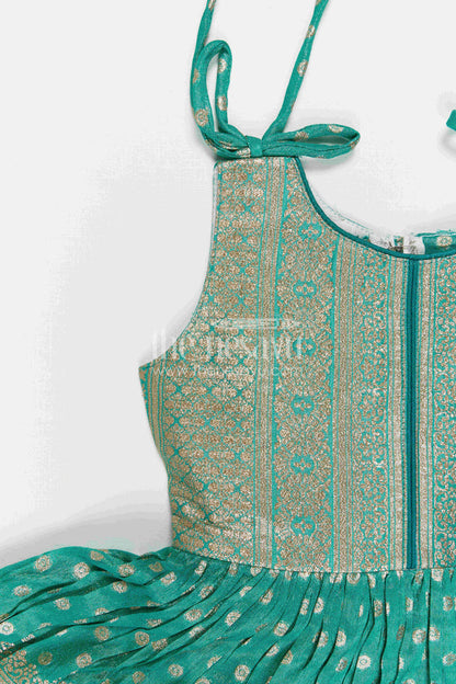 The Nesavu Silk Frock Baby Girl Silk Frock for Weddings and Festivale Occasions Nesavu Nesavu Baby Girl Silk Frock For Weddings With Blend Silk And Tissue Bottom Festive Flared Design