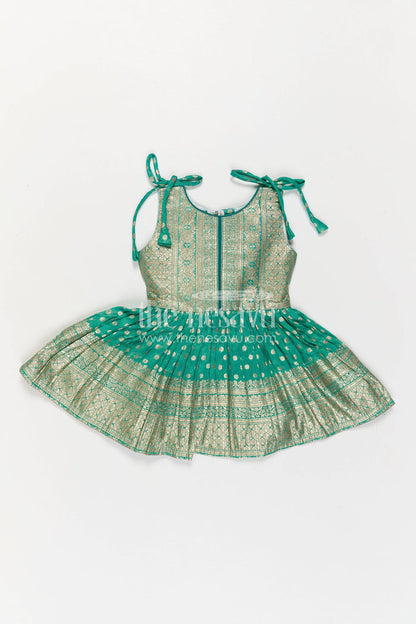 The Nesavu Silk Frock Baby Girl Silk Frock for Weddings and Festivale Occasions Nesavu Nesavu Baby Girl Silk Frock For Weddings With Blend Silk And Tissue Bottom Festive Flared Design