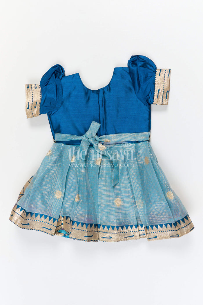 The Nesavu Silk Frock Baby Girl Silk Frock for Weddings and Festive Celebrations Nesavu Nesavu baby girl silk frock for weddings and festive celebrations with tissue skirt design