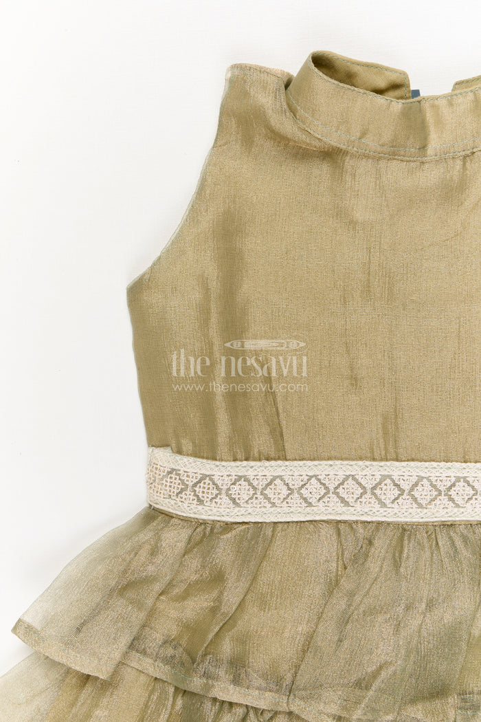 The Nesavu Girls Cotton Frock Baby Girl Sleeveless Frock for Birthday Party and Family Outings Nesavu Nesavu baby girl sleeveless frock with ruffle layers for birthdays and celebrations