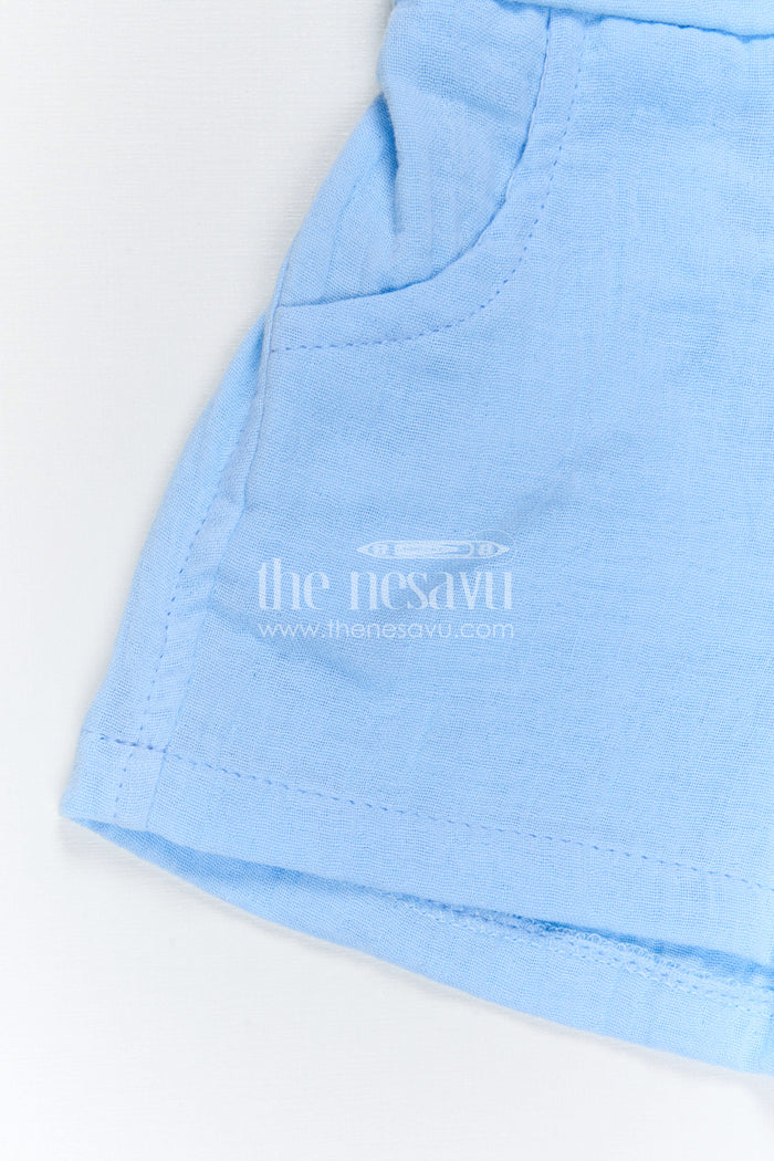 The Nesavu Baby Casual Sets Baby Girl Summer Outfit Set for Casual Outings and Playtime Nesavu Nesavu Baby Girl Muslin Cotton Summer Outfit Set With Colorful Top And Shorts For Daily Wear And Playtime