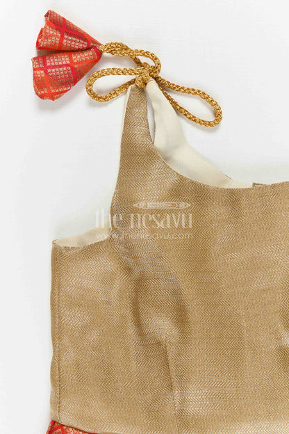 The Nesavu Tie-up Frock Baby Girl Tie up Frock for Festive Birthdays and Celebrations Nesavu Nesavu Baby Girl Tie Up Frock With Woven Festive Skirt For Birthdays And Traditional Celebrations