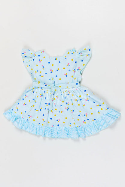 The Nesavu Baby Cotton Frocks Baby Girls Cotton Floral Frock with Ruffle Detail for Summer Wear Nesavu Nesavu baby girls cotton floral frock with ruffle design for summer baby fashion