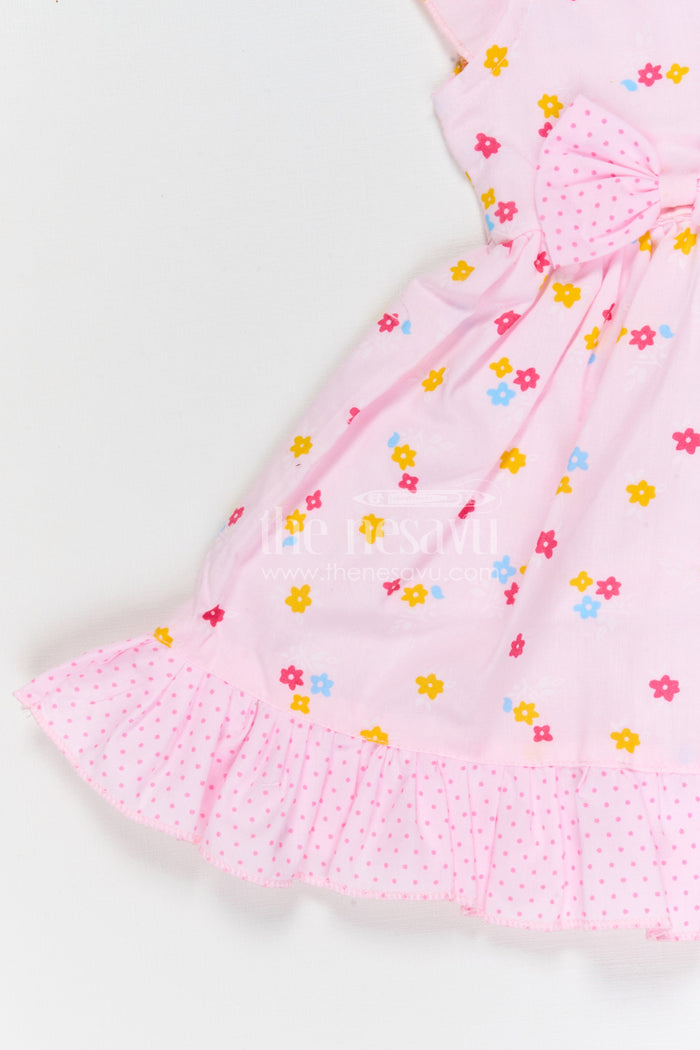 The Nesavu Baby Cotton Frocks Baby Girls Cotton Floral Frock with Ruffle Wrap Design Nesavu Nesavu baby girls cotton floral printed frock with ruffle wrap design for kids wear