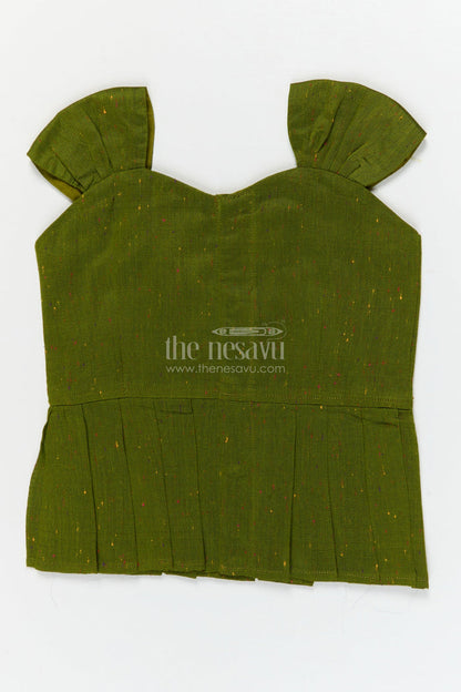 The Nesavu Pattu Pavadai Baby Pattu Pavadai with Floral Skirt for Birthdays and Outdoor Events Nesavu Nesavu floral pattu pavadai for baby girls with raw silk blouse – perfect for birthdays and summer events