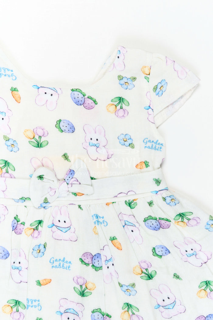 The Nesavu Baby Cotton Frocks Baby Printed Frock for Garden Playdates Nesavu Nesavu Baby Printed Frock For Garden Playdates With Muslin Cotton Comfort And Bunny Print