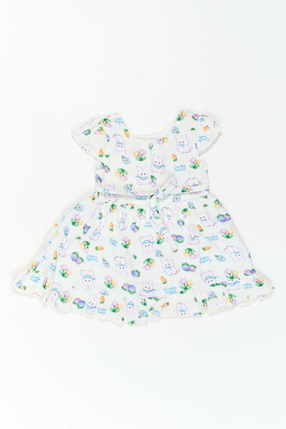 The Nesavu Baby Cotton Frocks Baby Printed Frock for Garden Playdates Nesavu Nesavu Baby Printed Frock For Garden Playdates With Muslin Cotton Comfort And Bunny Print