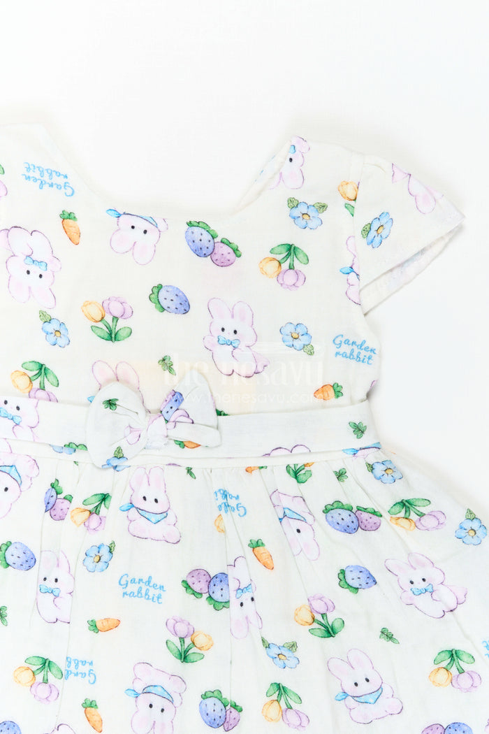 The Nesavu Baby Cotton Frocks Baby Printed Frock for Garden Playdates Nesavu Nesavu Baby Printed Frock For Garden Playdates With Muslin Cotton Comfort And Bunny Print