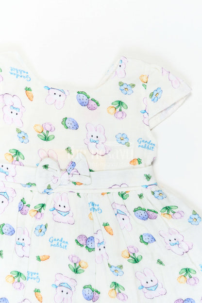The Nesavu Baby Cotton Frocks Baby Printed Frock for Garden Playdates Nesavu Nesavu Baby Printed Frock For Garden Playdates With Muslin Cotton Comfort And Bunny Print